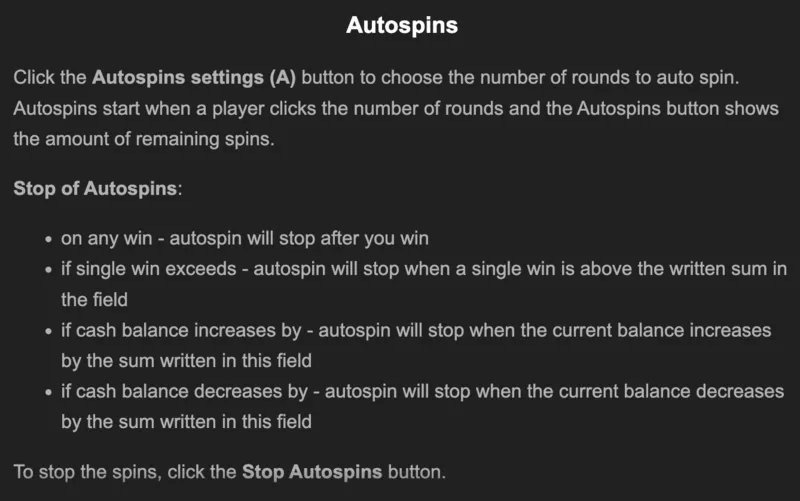 Fishing Club 2 autospins configuration panel showing stop conditions and cast count settings