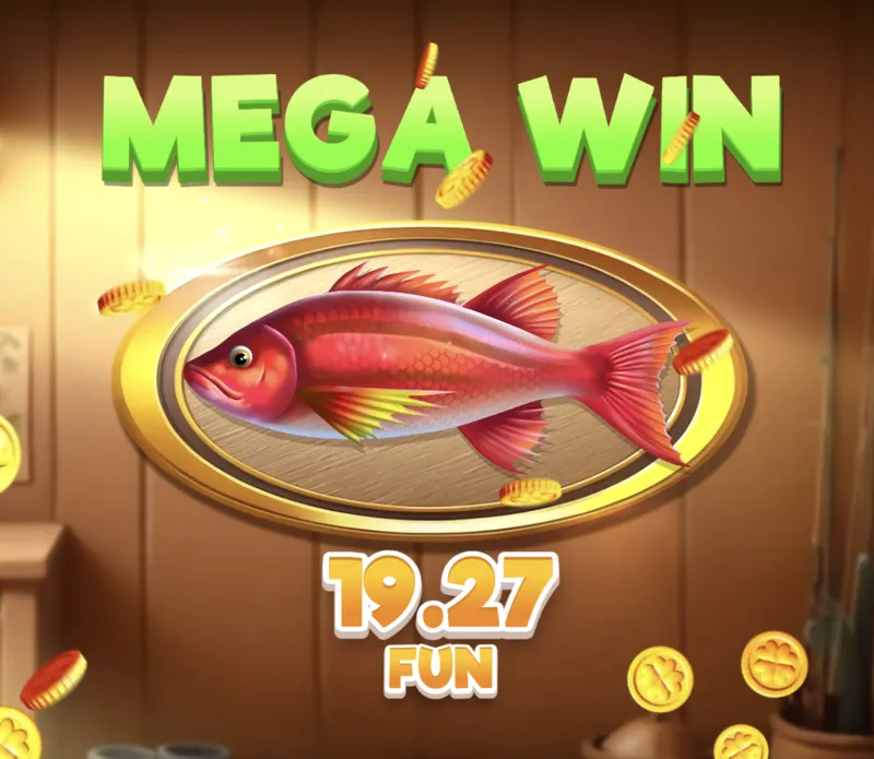 Fishing Club 2 by BGaming Mega Win screen with multiplier display