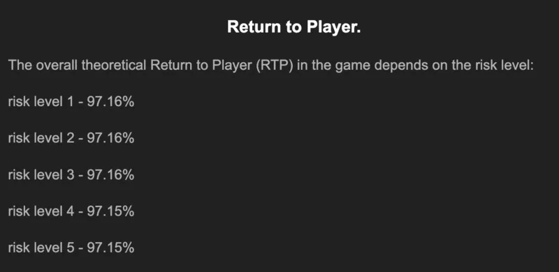Fishing Club 2 by BGaming RTP return to player information screen showing 97.15 to 97.16 percent